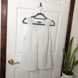 Flax Linen Swingy Tunic - Lightweight summer white tank top